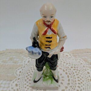 1950s Vintage Porcelain Figurine - Old Fashion Bartender / Waiter / Server